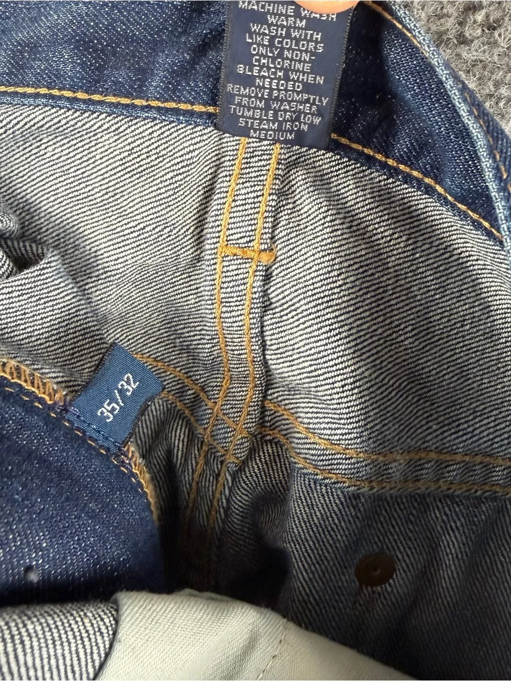 Polo Ralph Lauren Bootcut Jeans Mens 36x32 Dark Wash Blue Preppy Western Classic